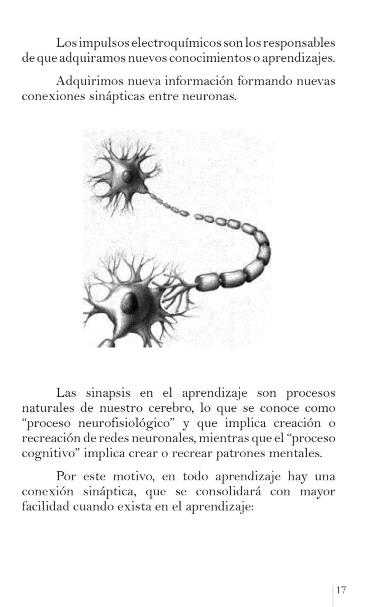 17
Los impulsos electroquímicos son los responsables 
de que adquiramos nuevos conocimientos o ap…