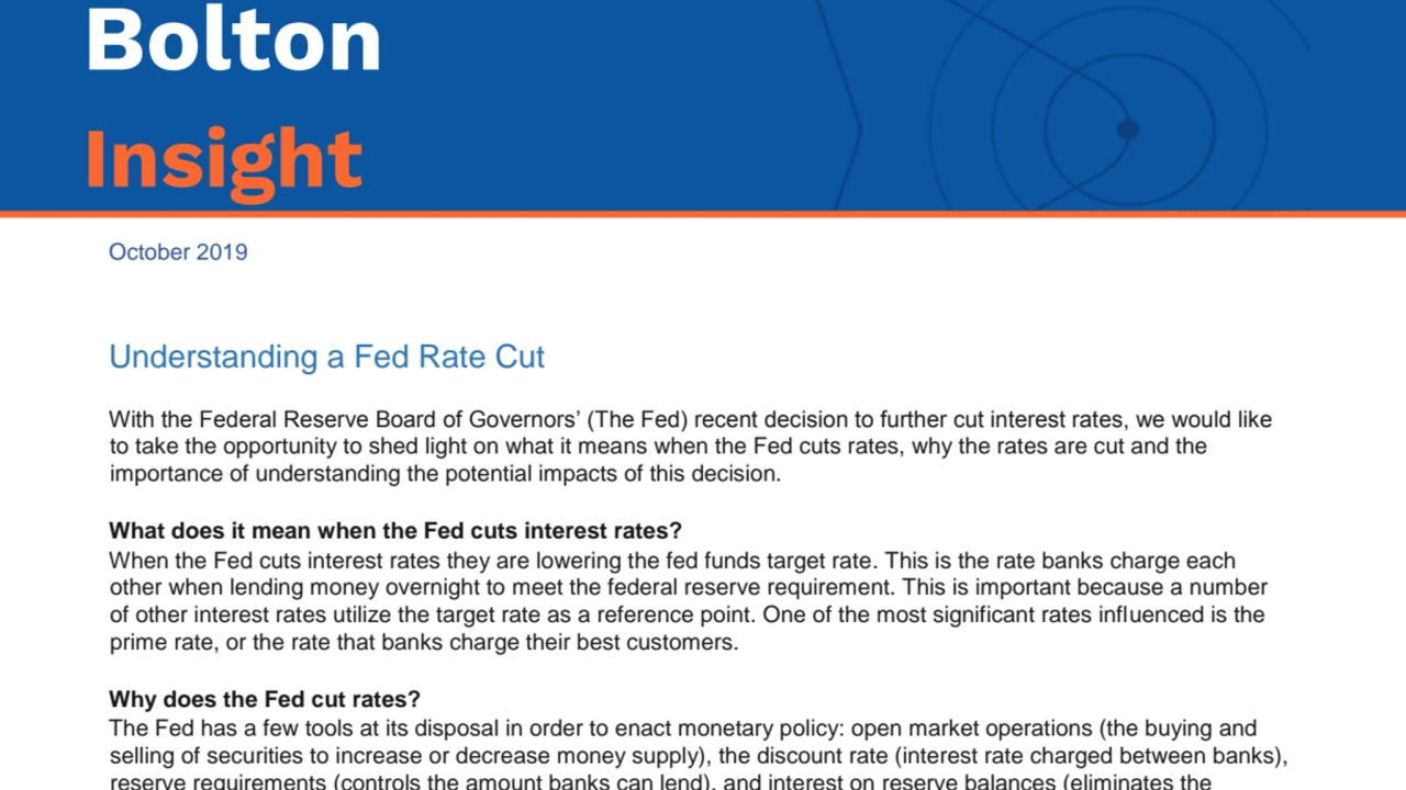 Importance and Effect of Federal Rate Cut 