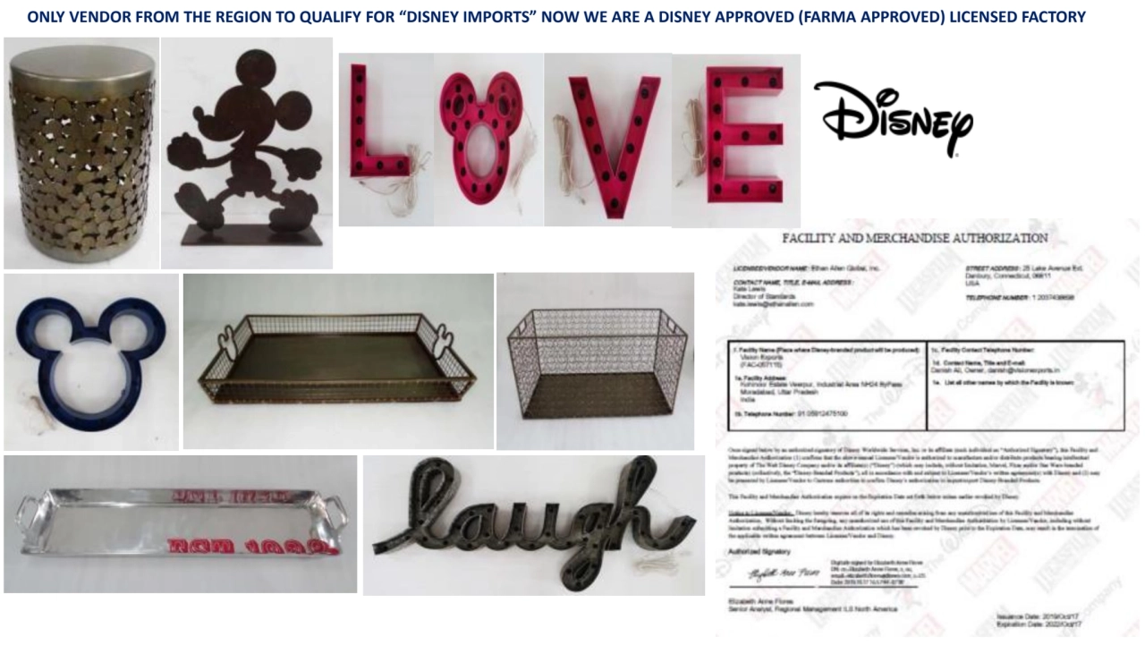 ONLY VENDOR FROM THE REGION TO QUALIFY FOR “DISNEY IMPORTS” NOW WE ARE A DISNEY APPROVED (FARMA APP…