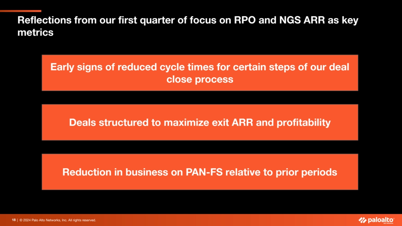 | © 2024 Palo Alto Networks, Inc. All rights reserved. 
Reflections from our first quarter of focu…