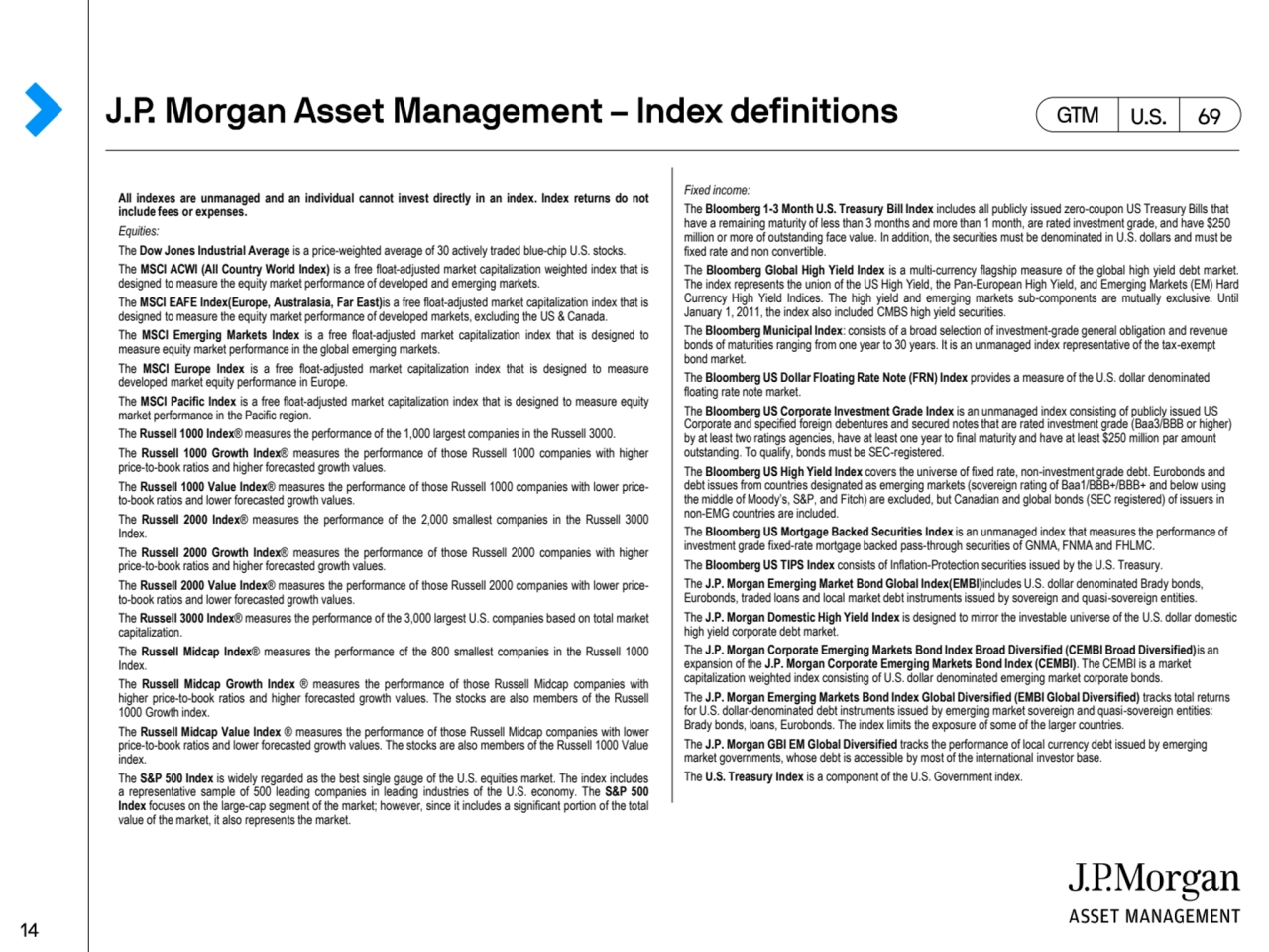 Fixed income:
The Bloomberg 1-3 Month U.S. Treasury Bill Index includes all publicly issued zero-c…