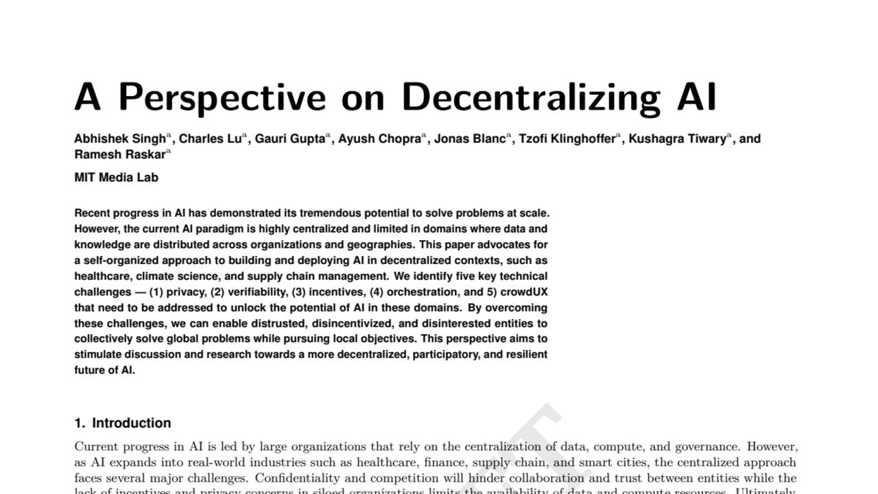 MIT Perspective on Decentralized AI