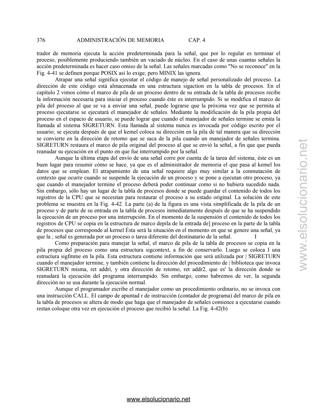 376 ADMINISTRACIÓN DE MEMORIA CAP. 4 
trador de memoria ejecuta la acción predeterminada para la s…