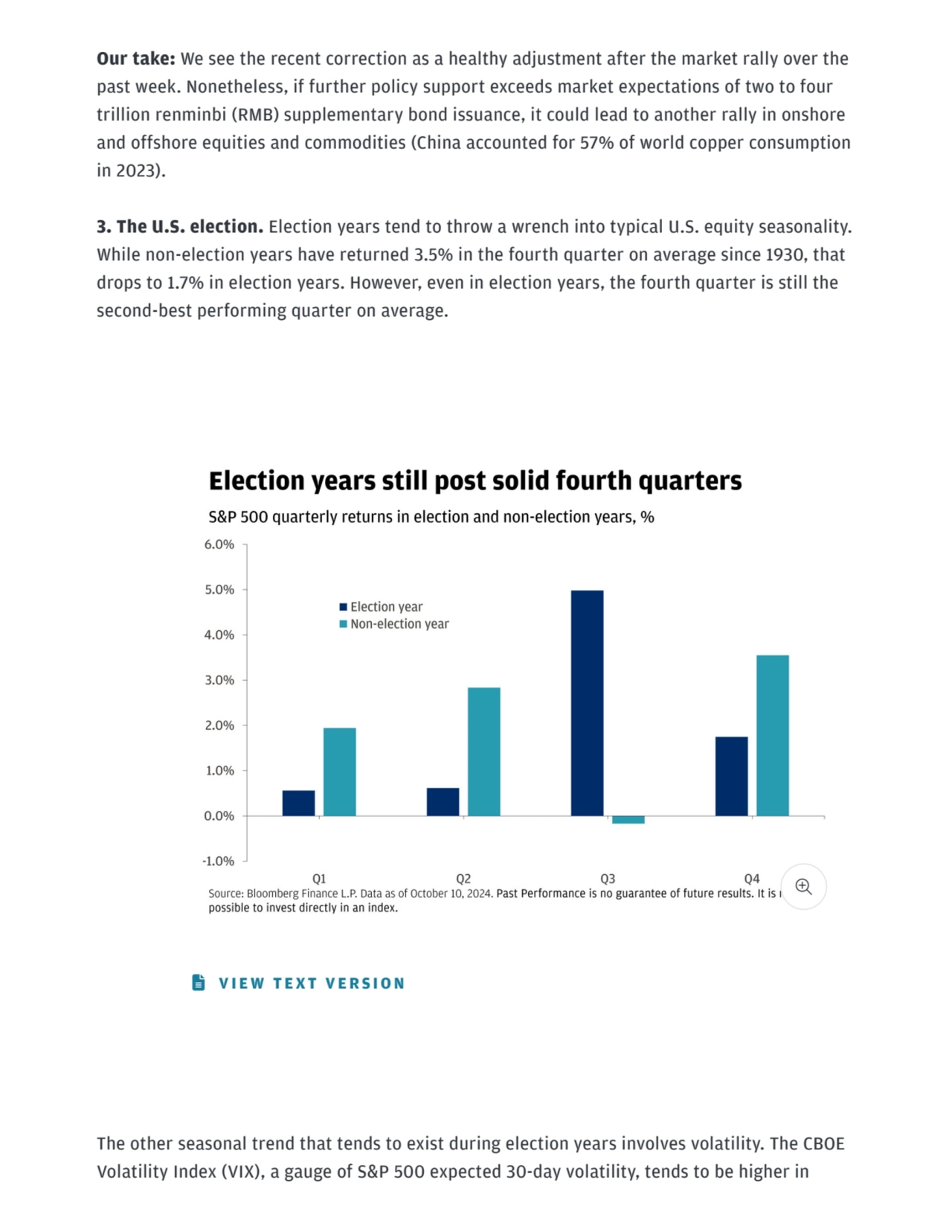 Our take: We see the recent correction as a healthy adjustment after the market rally over the
pas…