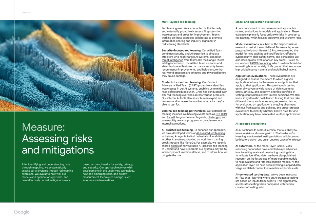 Measure:
Assessing risks
and mitigations
Multi-layered red teaming
Red teaming exercises, con…