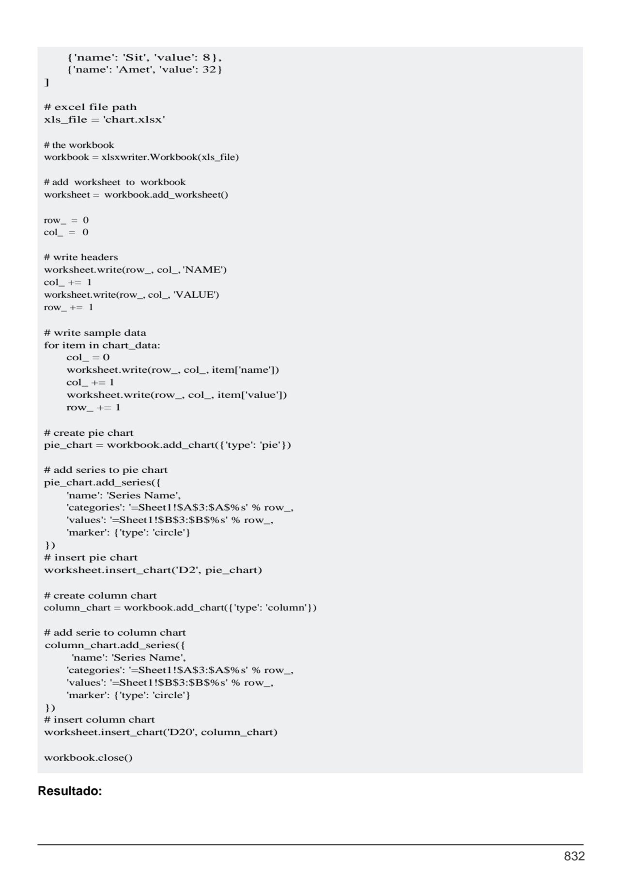 832
{'name': 'Sit', 'value': 8},
{'name': 'Amet', 'value': 32}
]
# excel file path 
xls_file =…