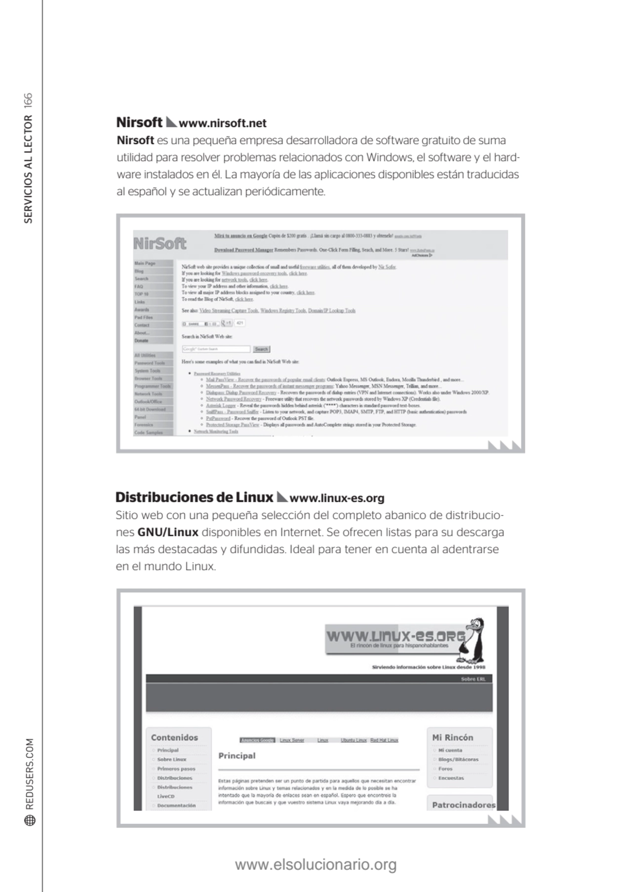 SERVICIOS AL LECTOR 166
Sitio web con una pequeña selección del completo abanico de distribucione…