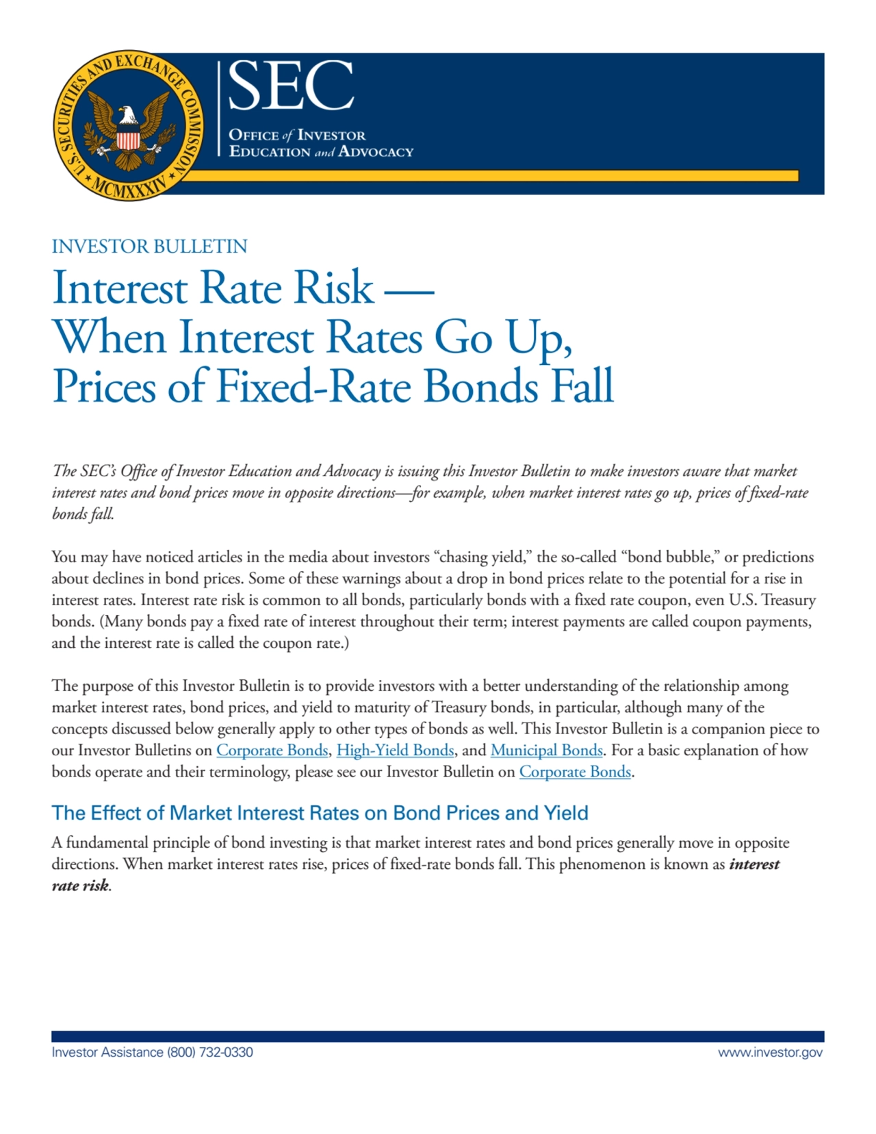 Bond Prices and Interest Rates