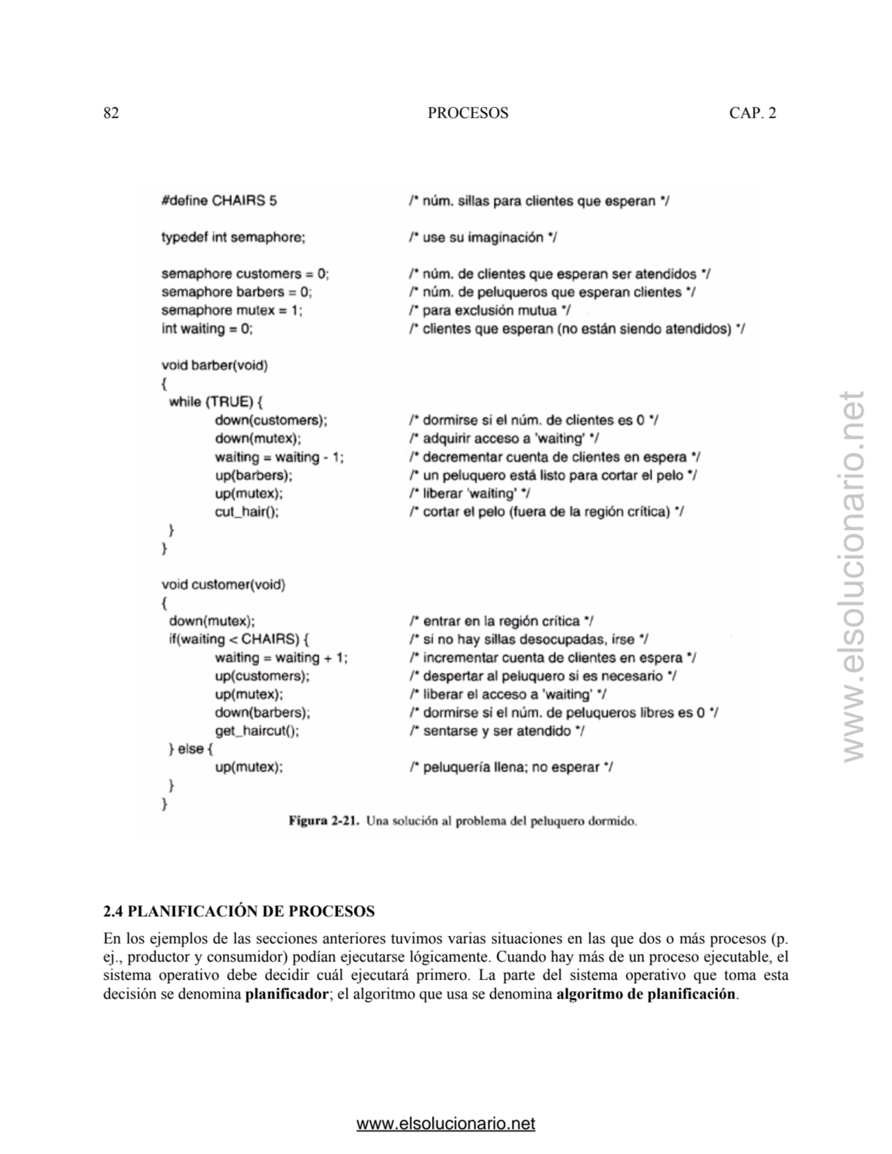 82 PROCESOS CAP. 2 
2.4 PLANIFICACIÓN DE PROCESOS 
En los ejemplos de las secciones anteriores tu…