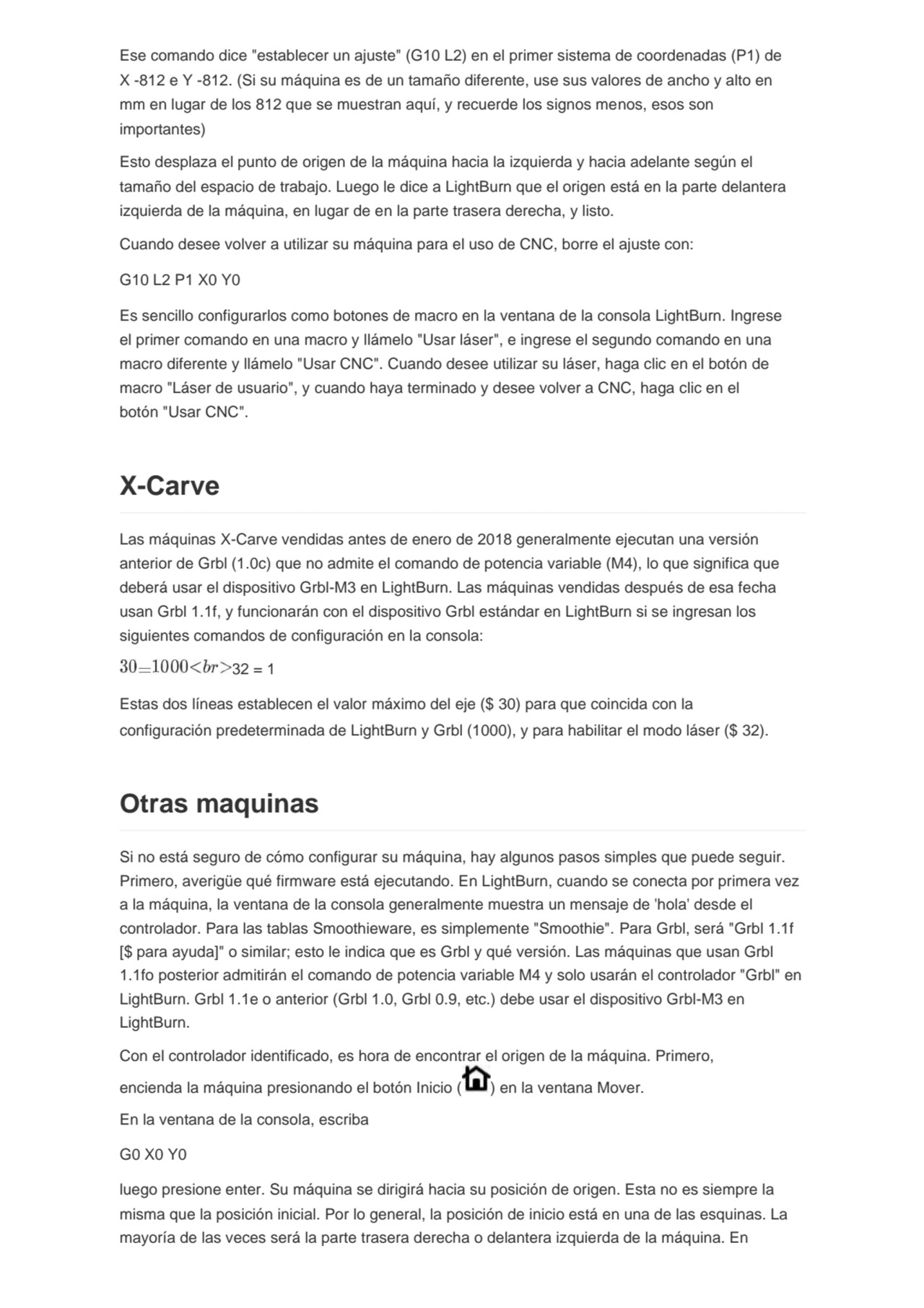 Ese comando dice "establecer un ajuste" (G10 L2) en el primer sistema de coordenadas (P1) de 
X -8…