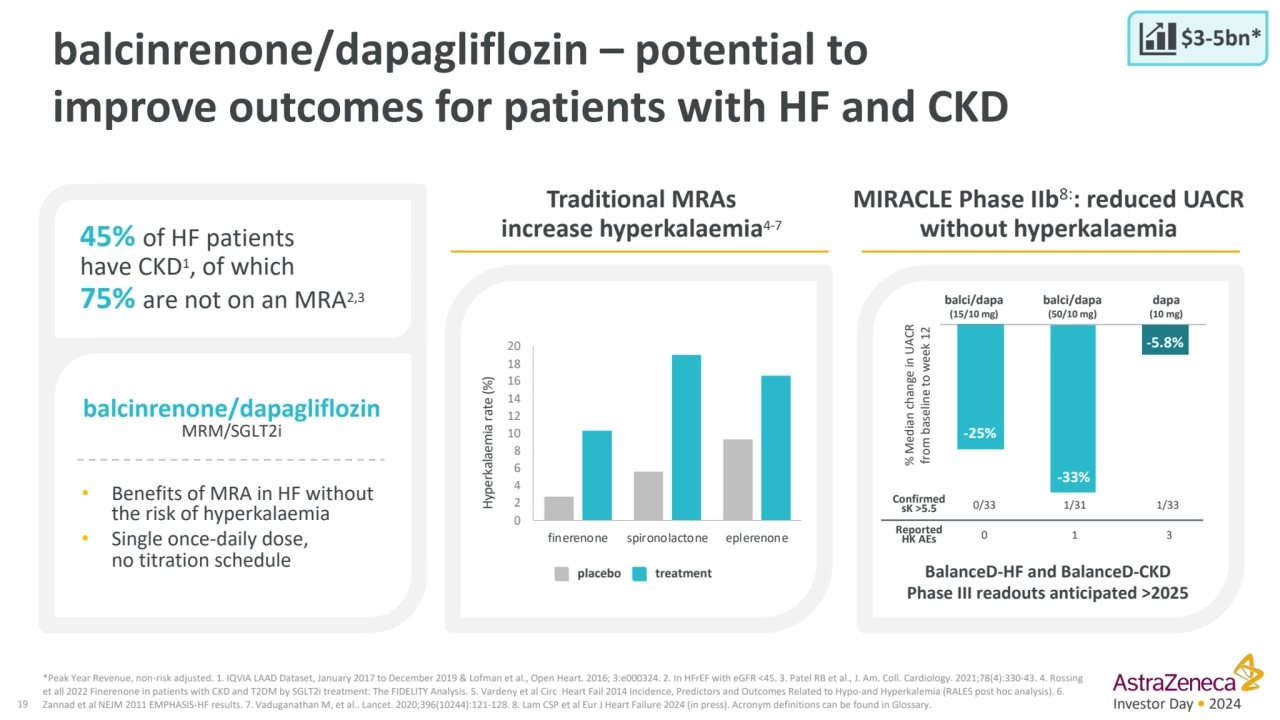 Investor Day • 2024
balcinrenone/dapagliflozin – potential to 
improve outcomes for patients with…