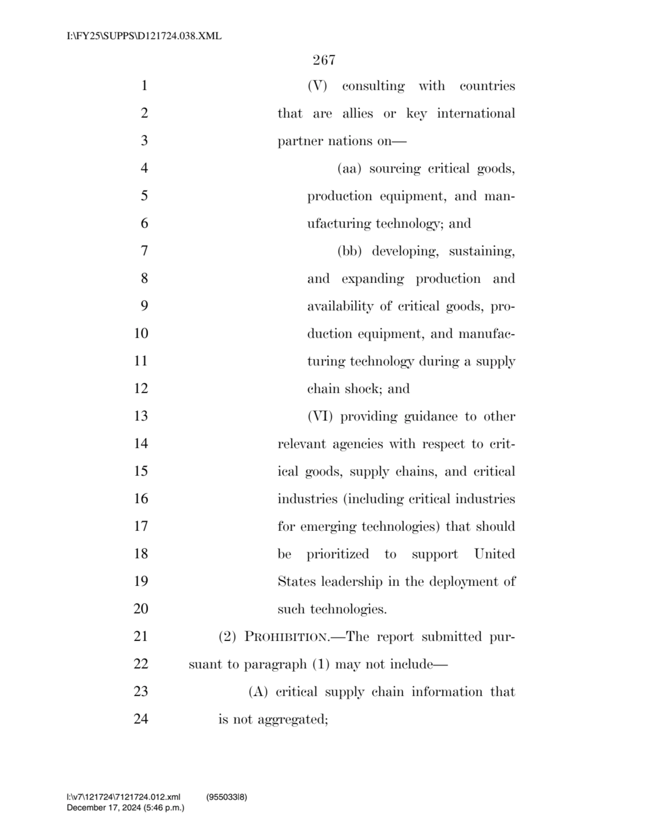 267 
1 (V) consulting with countries 
2 that are allies or key international 
3 partner nations …