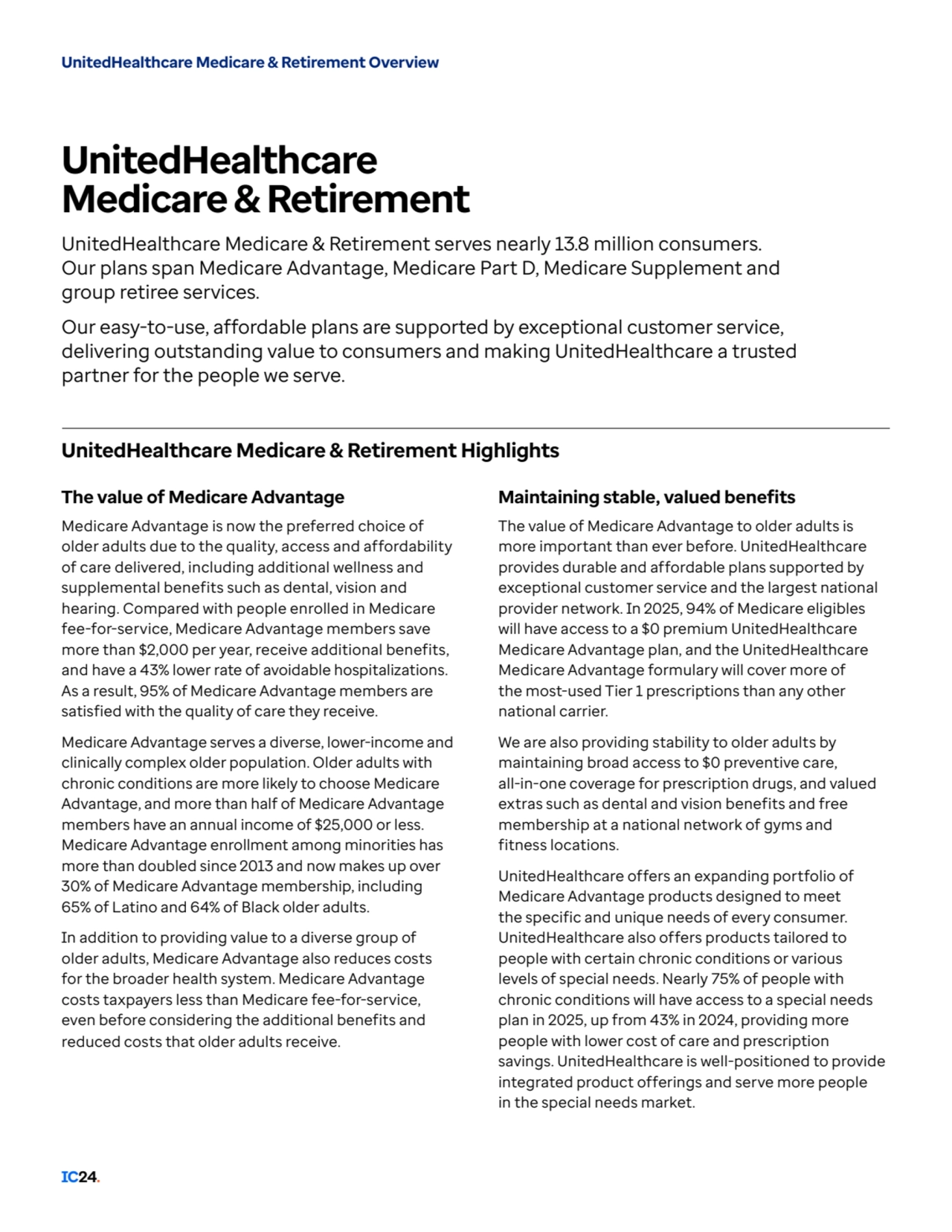 UnitedHealthcare Medicare & Retirement Overview
UnitedHealthcare
Medicare & Retirement
UnitedHea…