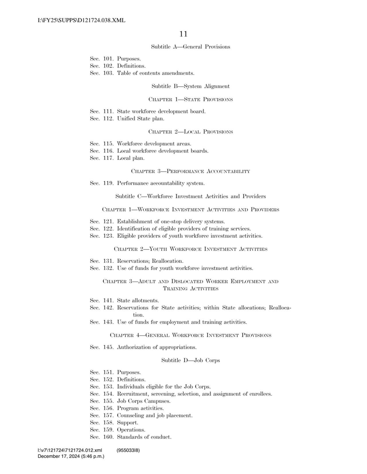 11 
Subtitle A—General Provisions 
Sec. 101. Purposes. 
Sec. 102. Definitions. 
Sec. 103. Table…