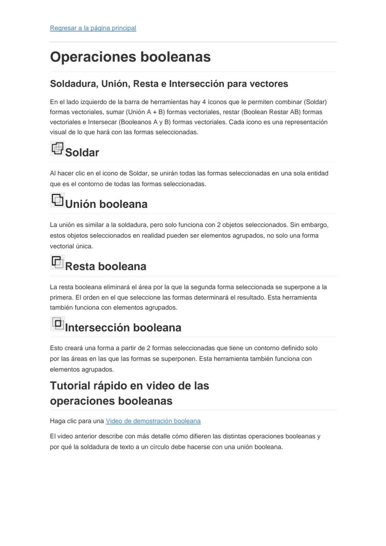 Regresar a la página principal
Operaciones booleanas
Soldadura, Unión, Resta e Intersección para …