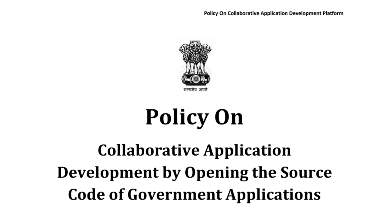 Indian Govt's policy for open sourcing the source code of govt apps