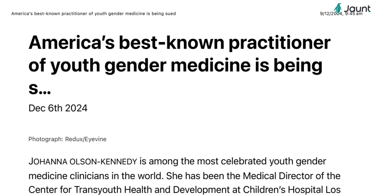 America’s best-known practitioner of youth gender medicine is being sued