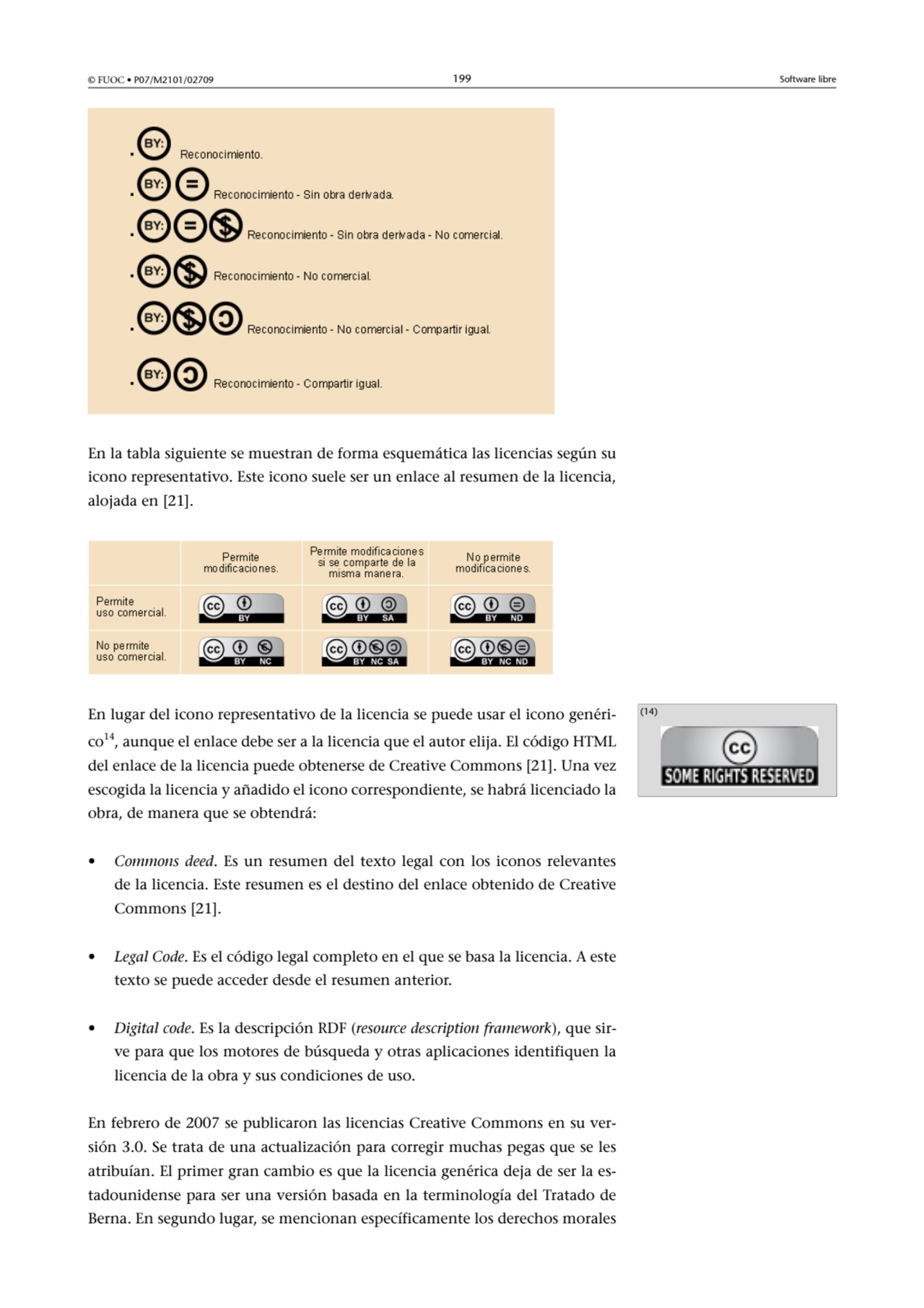 © FUOC • P07/M2101/02709 199 Software libre
En la tabla siguiente se muestran de forma esquemática…