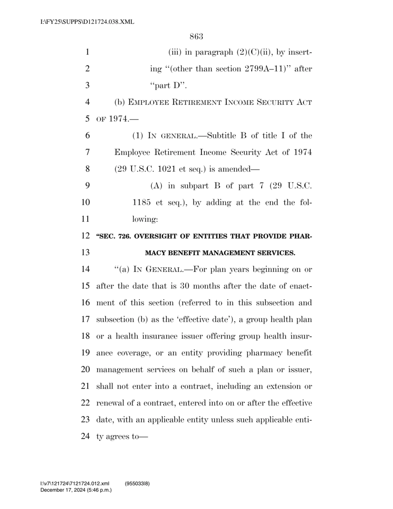 863 
1 (iii) in paragraph (2)(C)(ii), by insert2 ing ‘‘(other than section 2799A–11)’’ after 
3 …