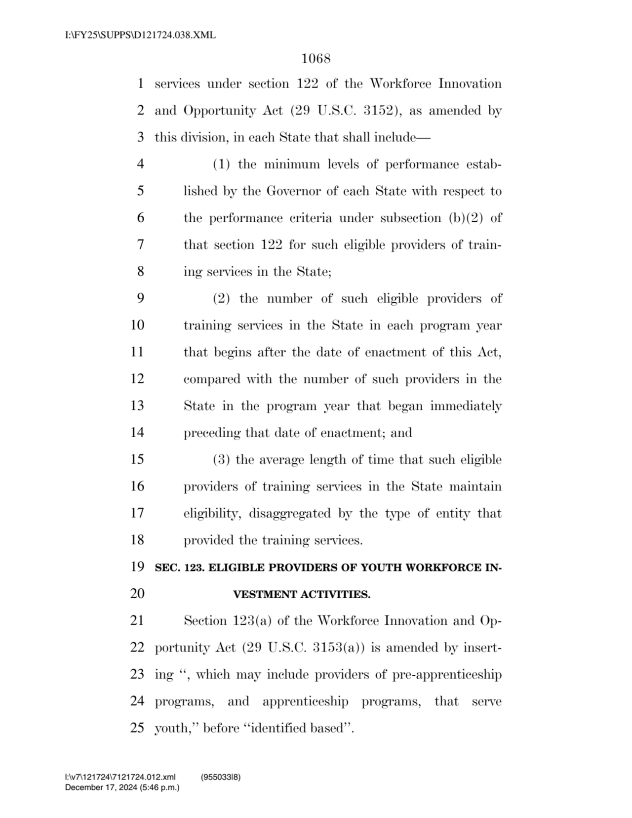 1068 
1 services under section 122 of the Workforce Innovation 
2 and Opportunity Act (29 U.S.C. …