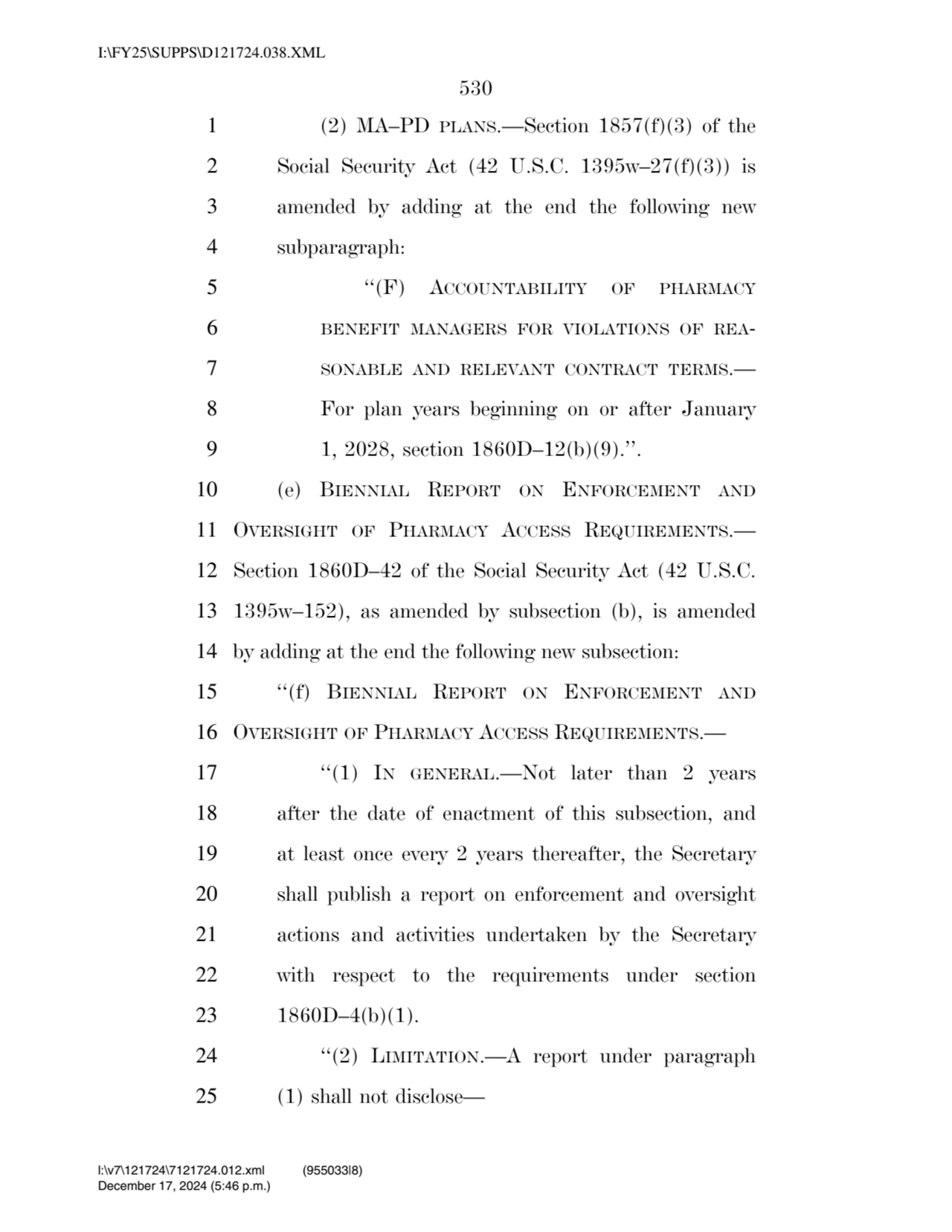 530 
1 (2) MA–PD PLANS.—Section 1857(f)(3) of the 
2 Social Security Act (42 U.S.C. 1395w–27(f)(3…