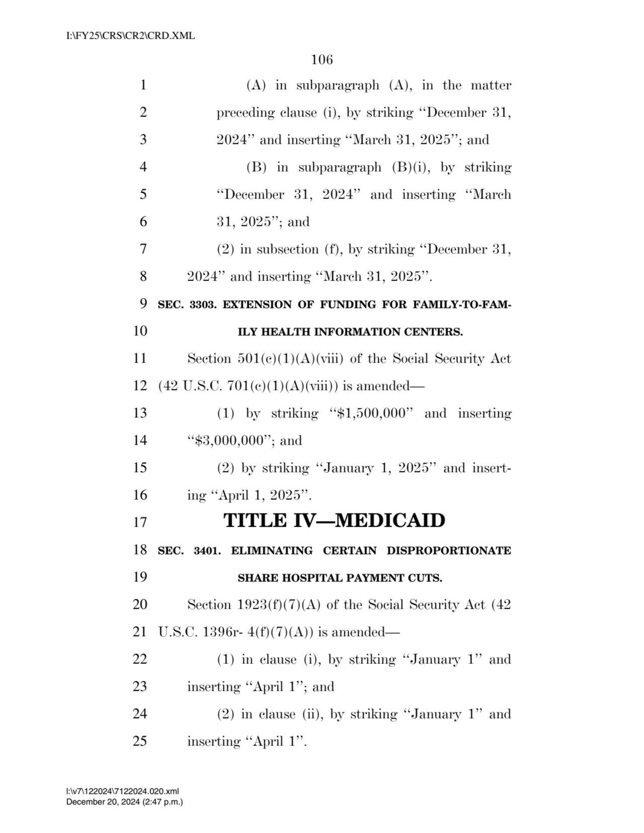 106 
1 (A) in subparagraph (A), in the matter 
2 preceding clause (i), by striking ‘‘December 31,…