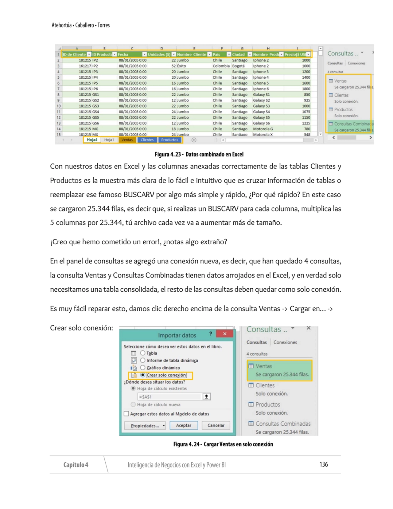 Con nuestros datos en Excel y las columnas anexadas correctamente de las tablas Clientes y 
Produc…