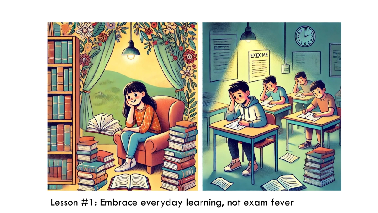 Lesson #1: Embrace everyday learning, not exam fever