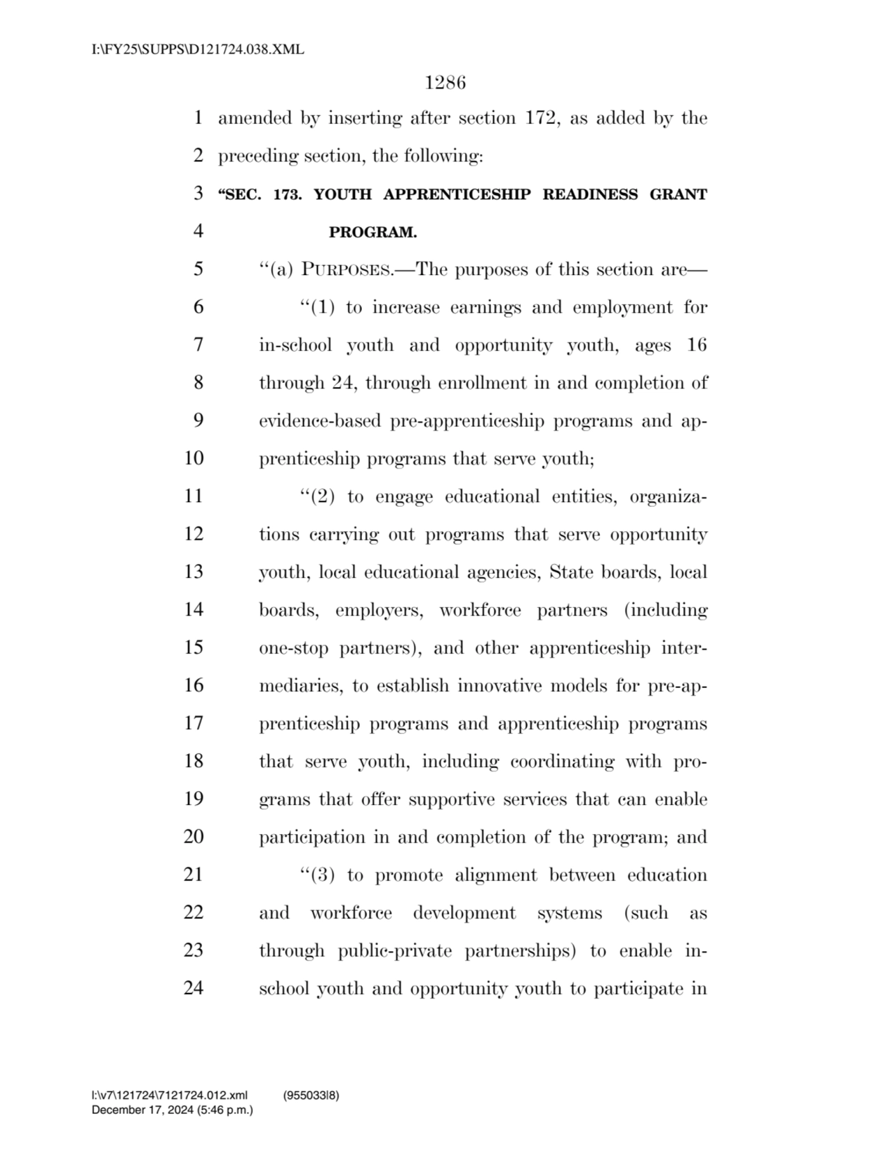 1286 
1 amended by inserting after section 172, as added by the 
2 preceding section, the followi…