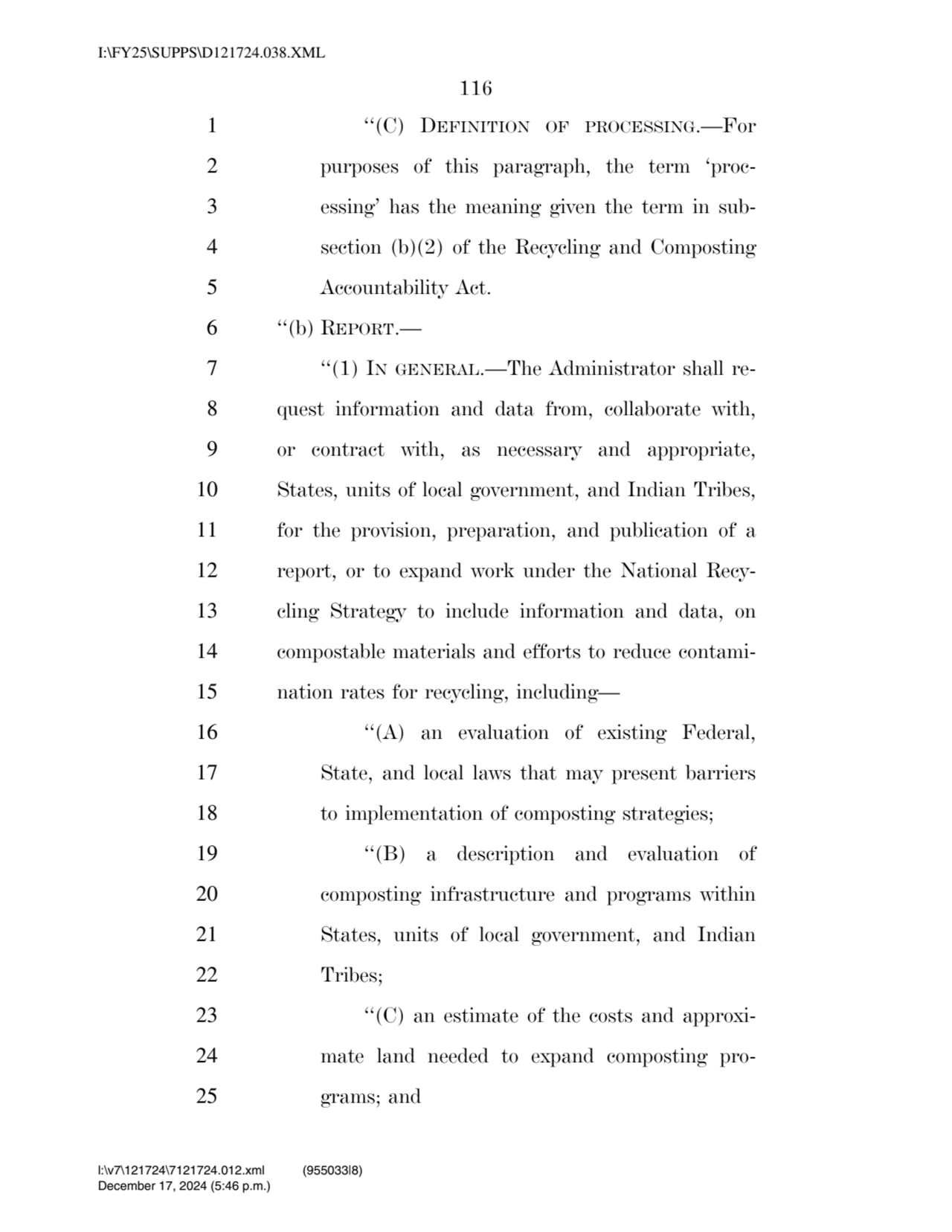 116 
1 ‘‘(C) DEFINITION OF PROCESSING.—For 
2 purposes of this paragraph, the term ‘proc3 essing…