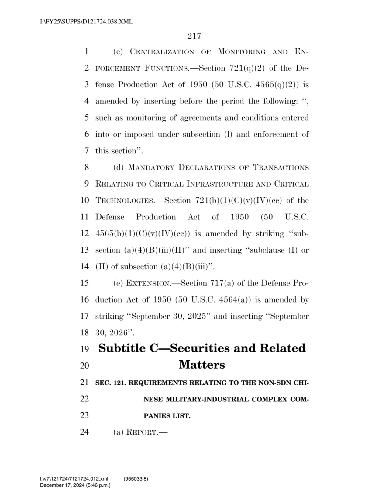 217 
1 (c) CENTRALIZATION OF MONITORING AND EN2 FORCEMENT FUNCTIONS.—Section 721(q)(2) of the De…