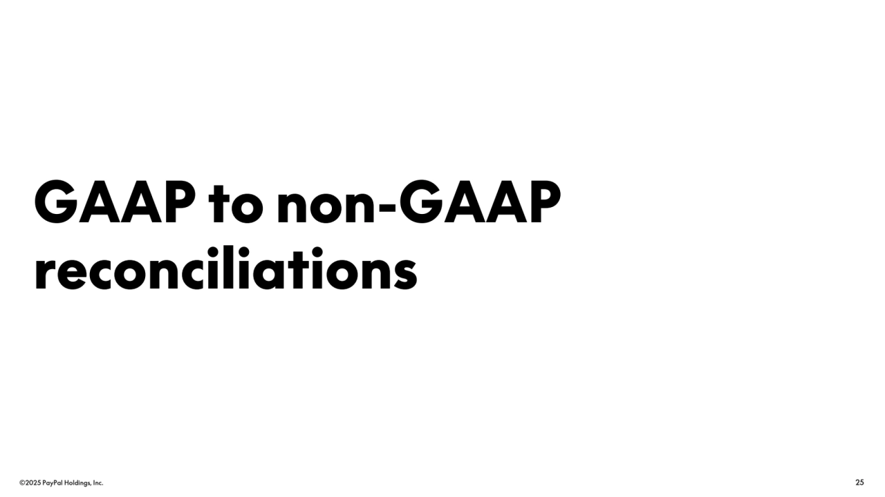 ©2025 PayPal Holdings, Inc. 25
GAAP to non-GAAP 
reconciliations