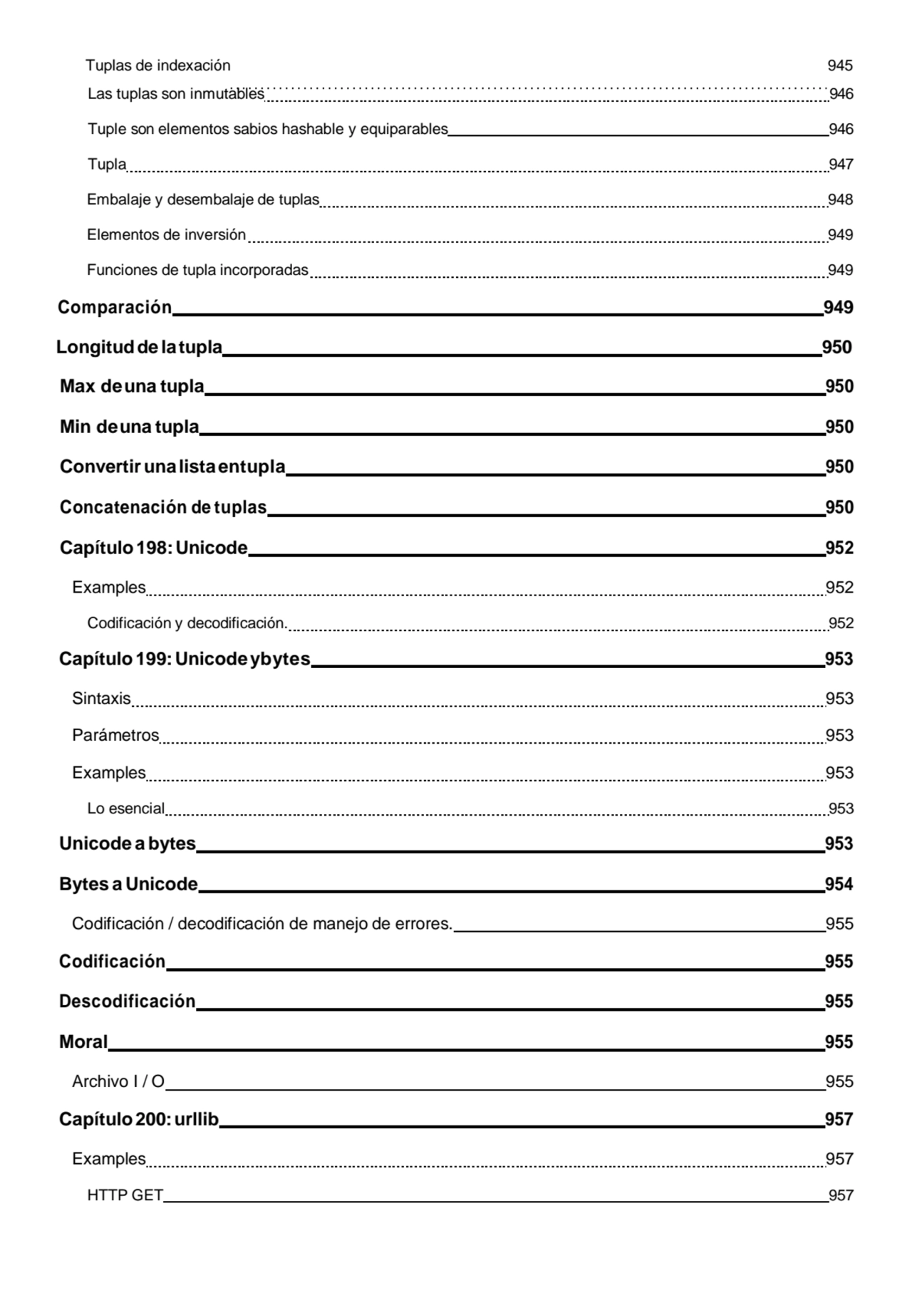 Tuplas de indexación 945
Las tuplas son inmutables 946 
Tuple son elementos sabios hashable y equ…