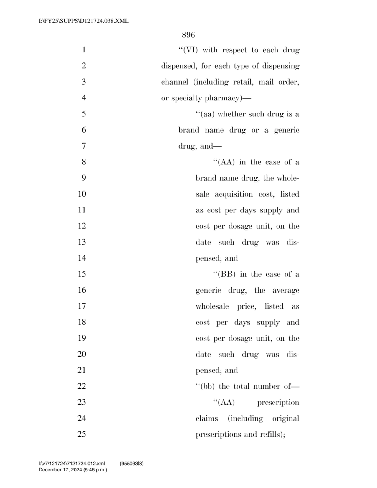 896 
1 ‘‘(VI) with respect to each drug 
2 dispensed, for each type of dispensing 
3 channel (in…