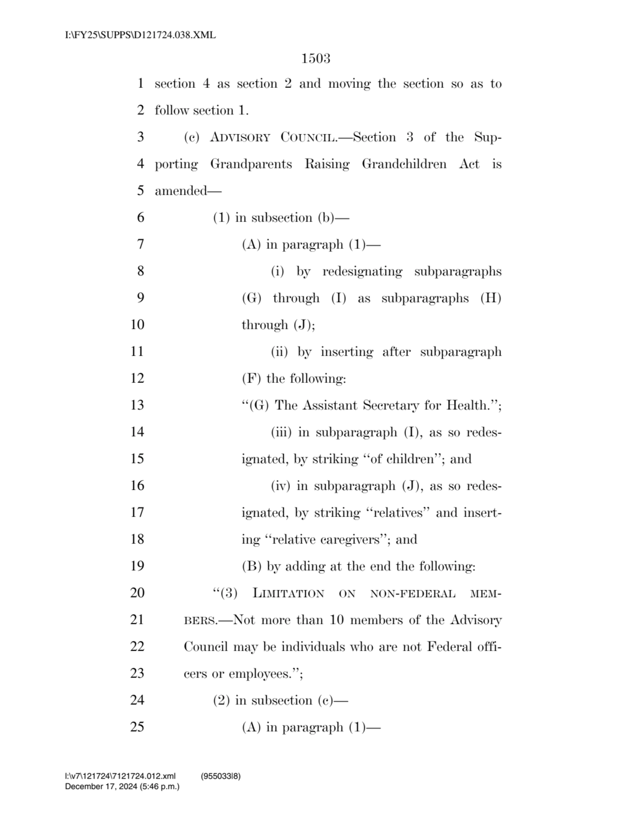 1503 
1 section 4 as section 2 and moving the section so as to 
2 follow section 1. 
3 (c) ADVIS…