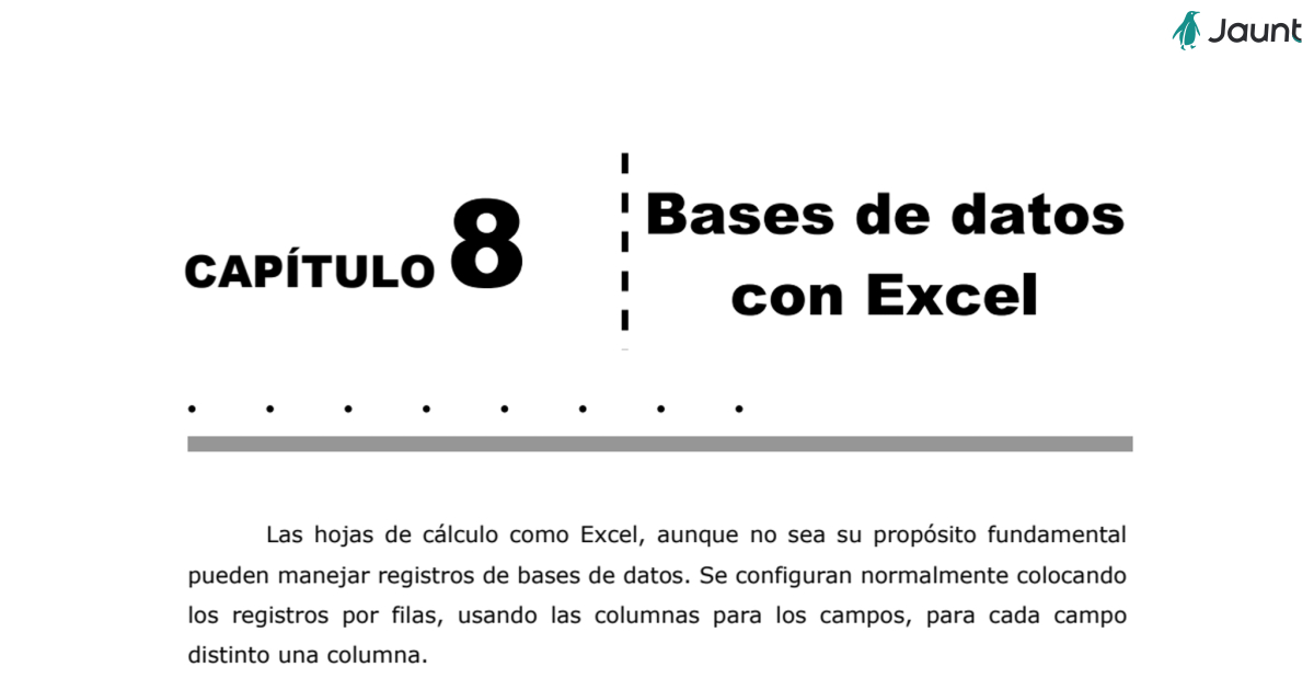 Cap. 8 Bases de datos con Excel