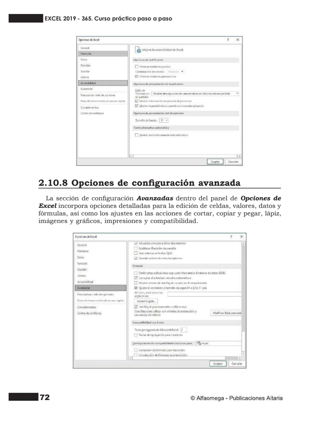 72
2.10.8 Opciones de conguración avanzada
La sección de conguración Avanzadas dentro del panel…