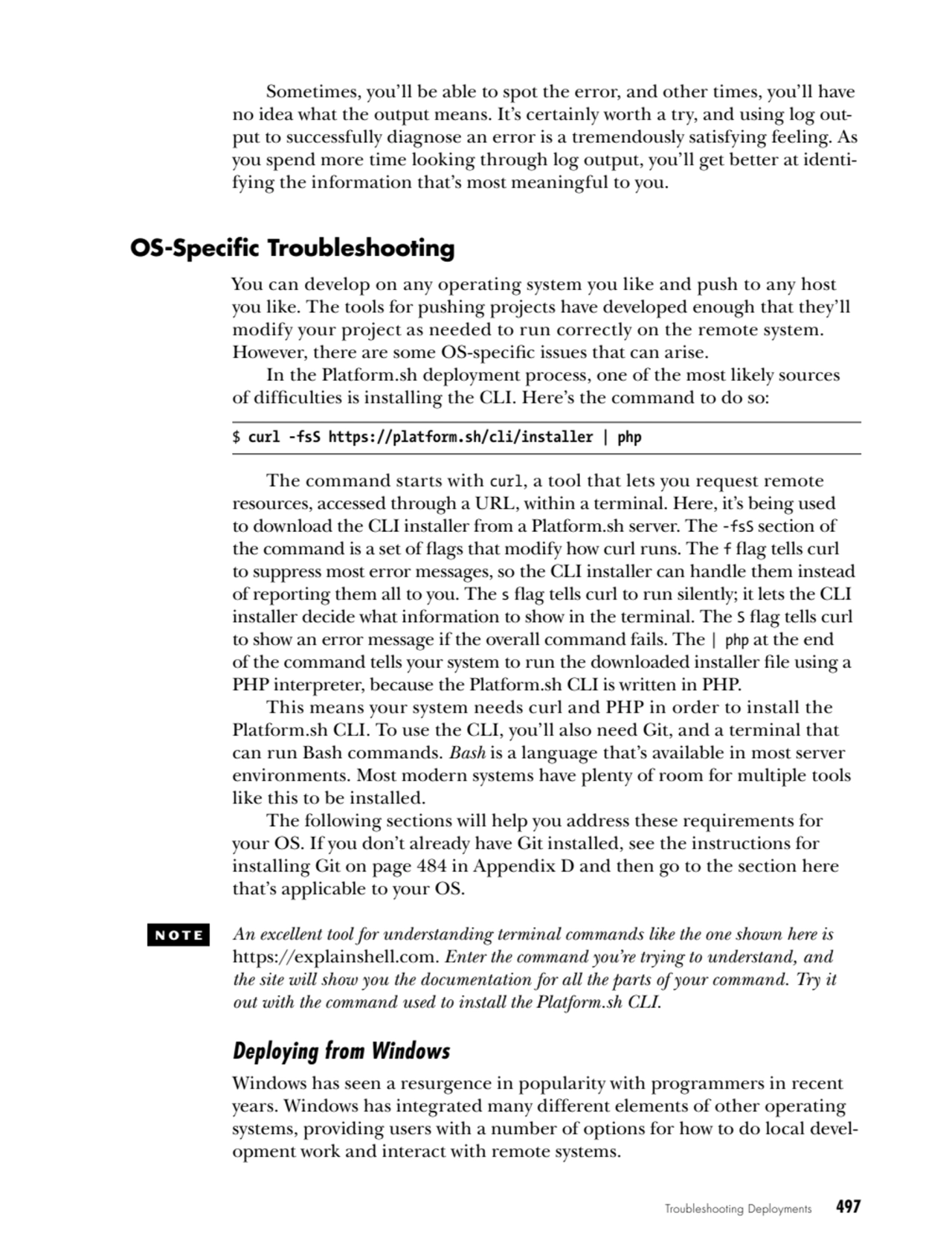 Troubleshooting Deployments   497
Sometimes, you’ll be able to spot the error, and other times, yo…