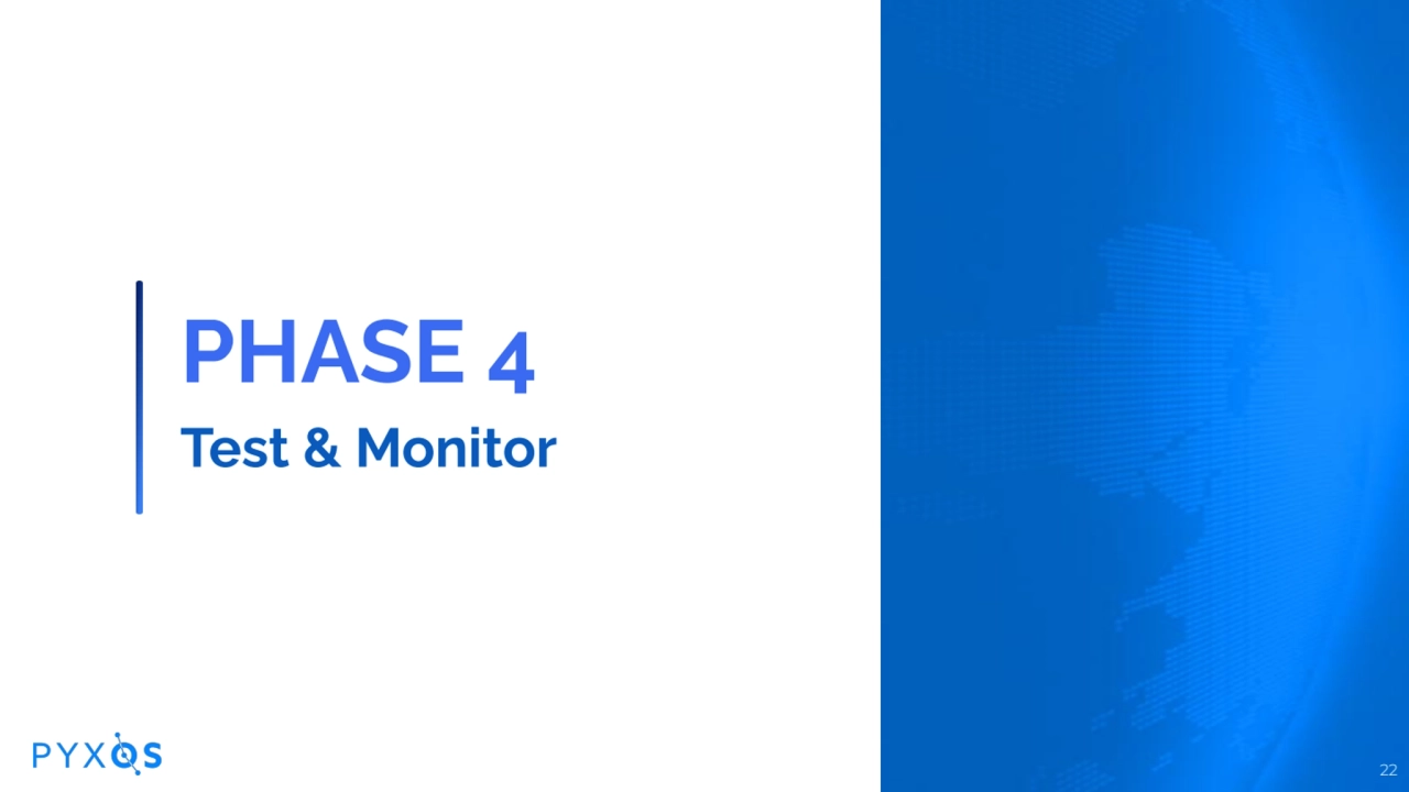 PHASE 4
Test & Monitor
22