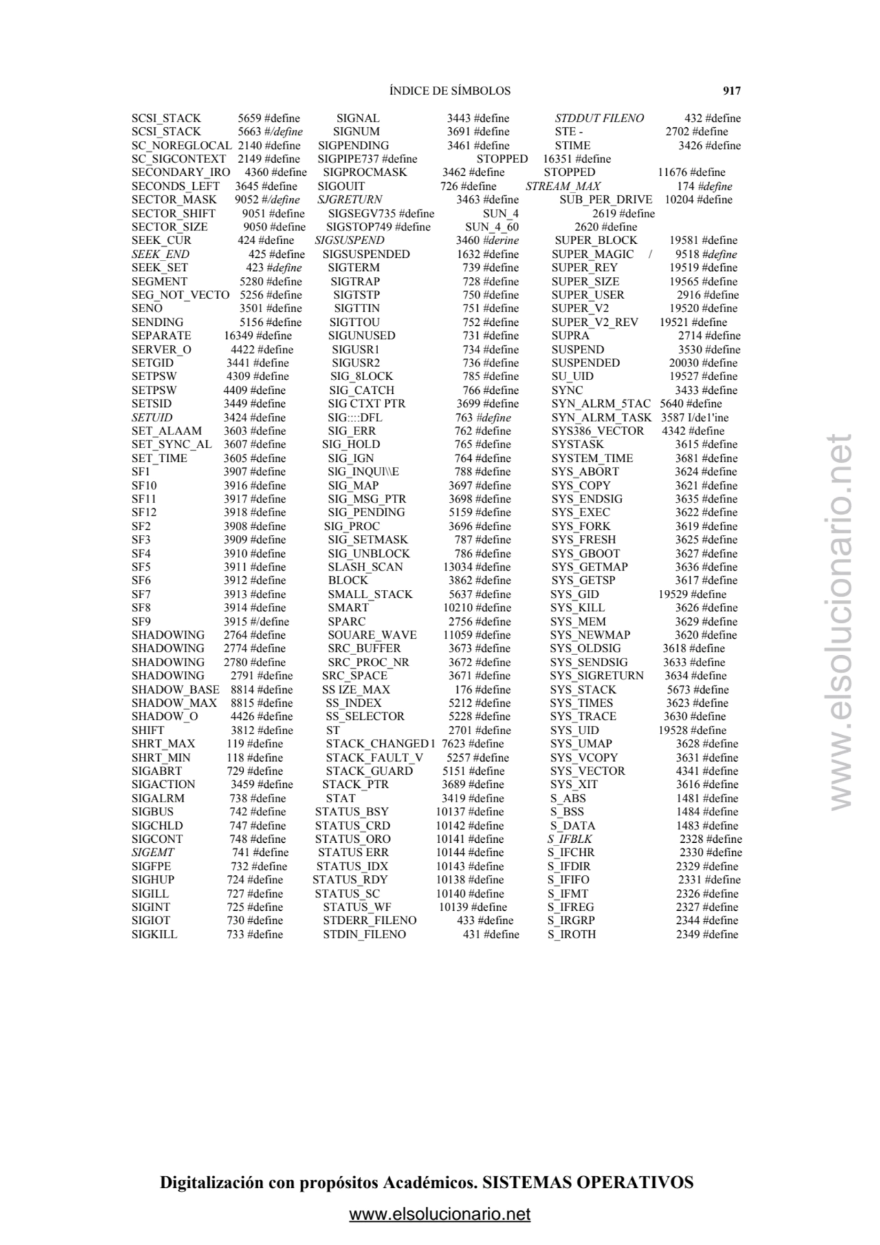 Digitalización con propósitos Académicos. SISTEMAS OPERATIVOS 
 ÍNDICE DE SÍMBOLOS 917
SCSI_STACK…