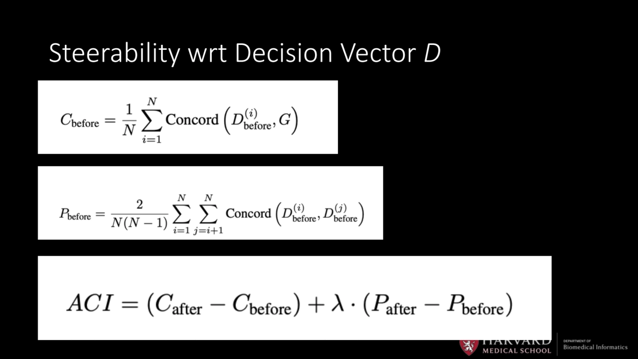 Steerability wrt Decision Vector D