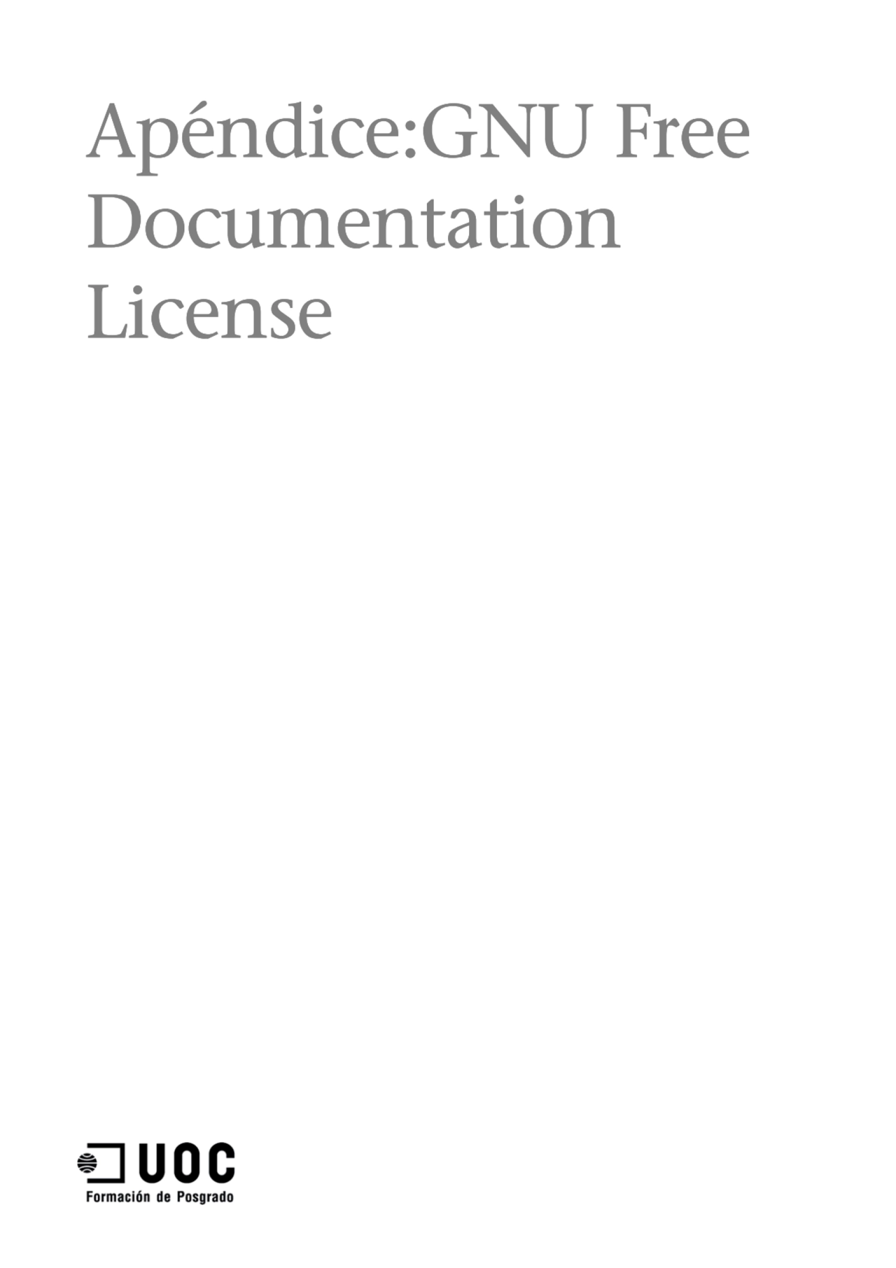 Apéndice:GNU Free
Documentation
License