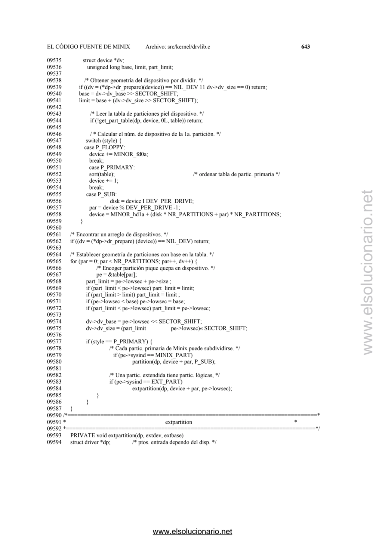 EL CÓDIGO FUENTE DE MINIX Archivo: src/kernel/drvlib.c 643 
09535 struct device *dv; 
09536 unsig…