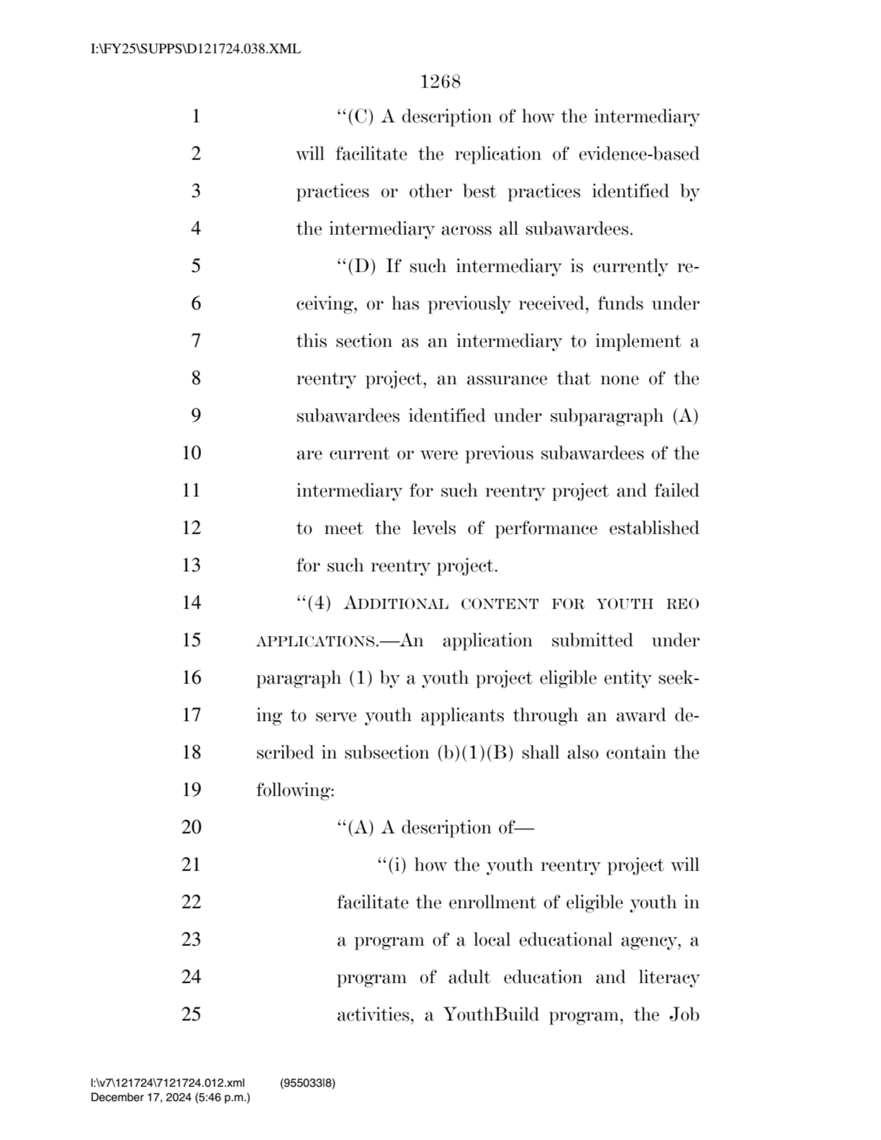 1268 
1 ‘‘(C) A description of how the intermediary 
2 will facilitate the replication of evidenc…