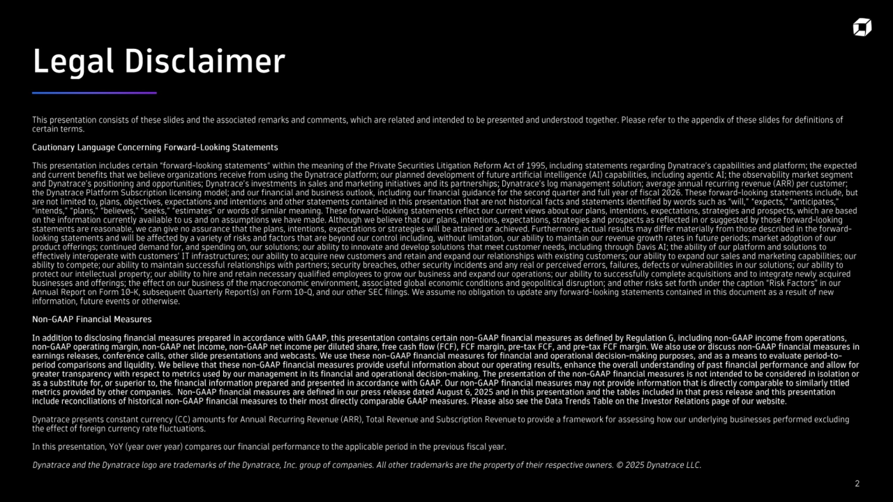 Dynatrace: Q1 2026 Investor Update - Page 2