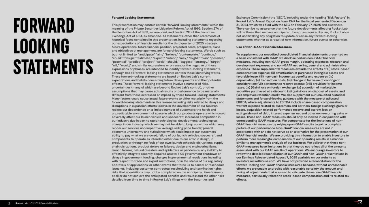Rocket Lab Q2 2025 Investor Update: Business Highlights & Strategic Growth - Page 2