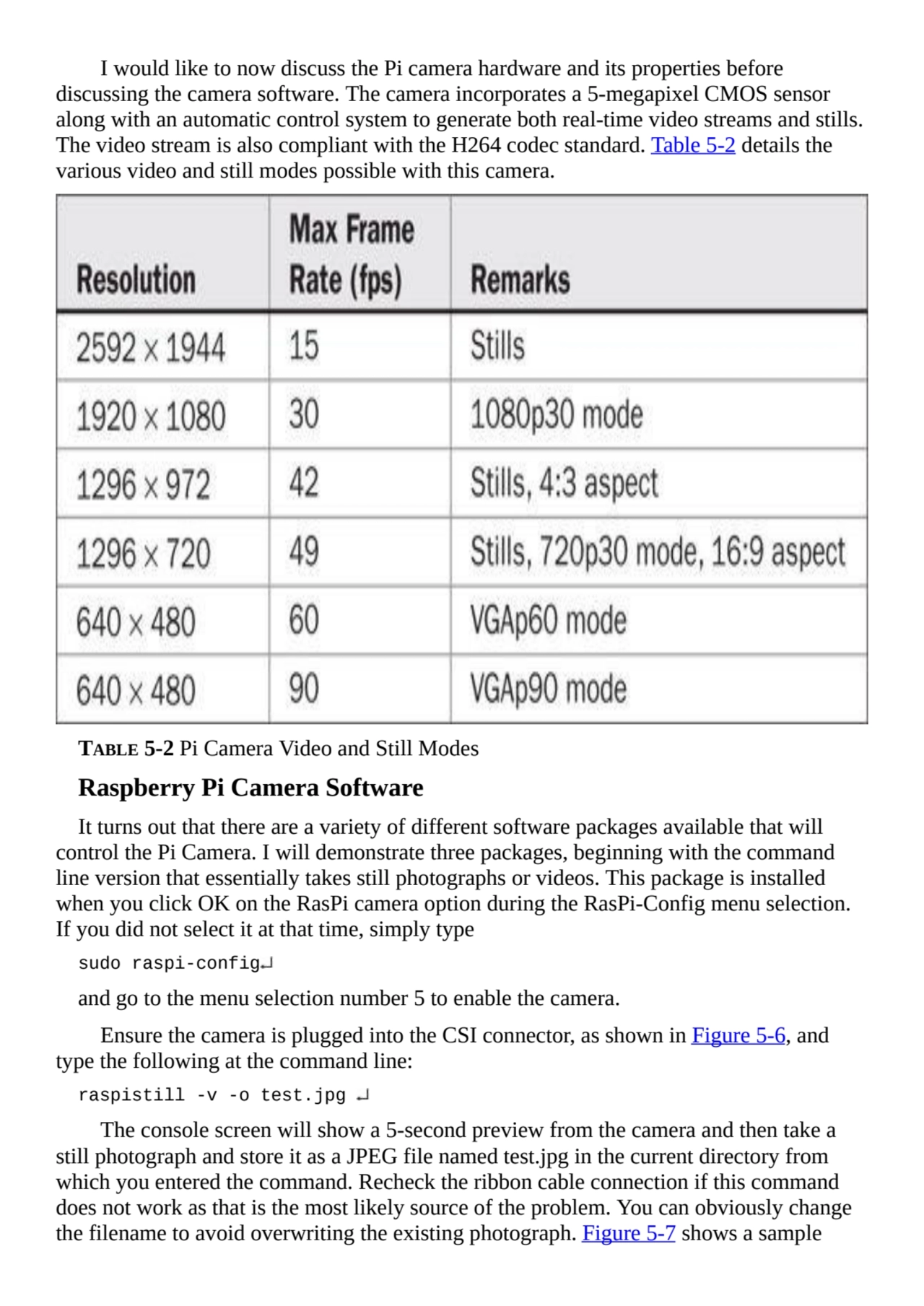 I would like to now discuss the Pi camera hardware and its properties before
discussing the camera…