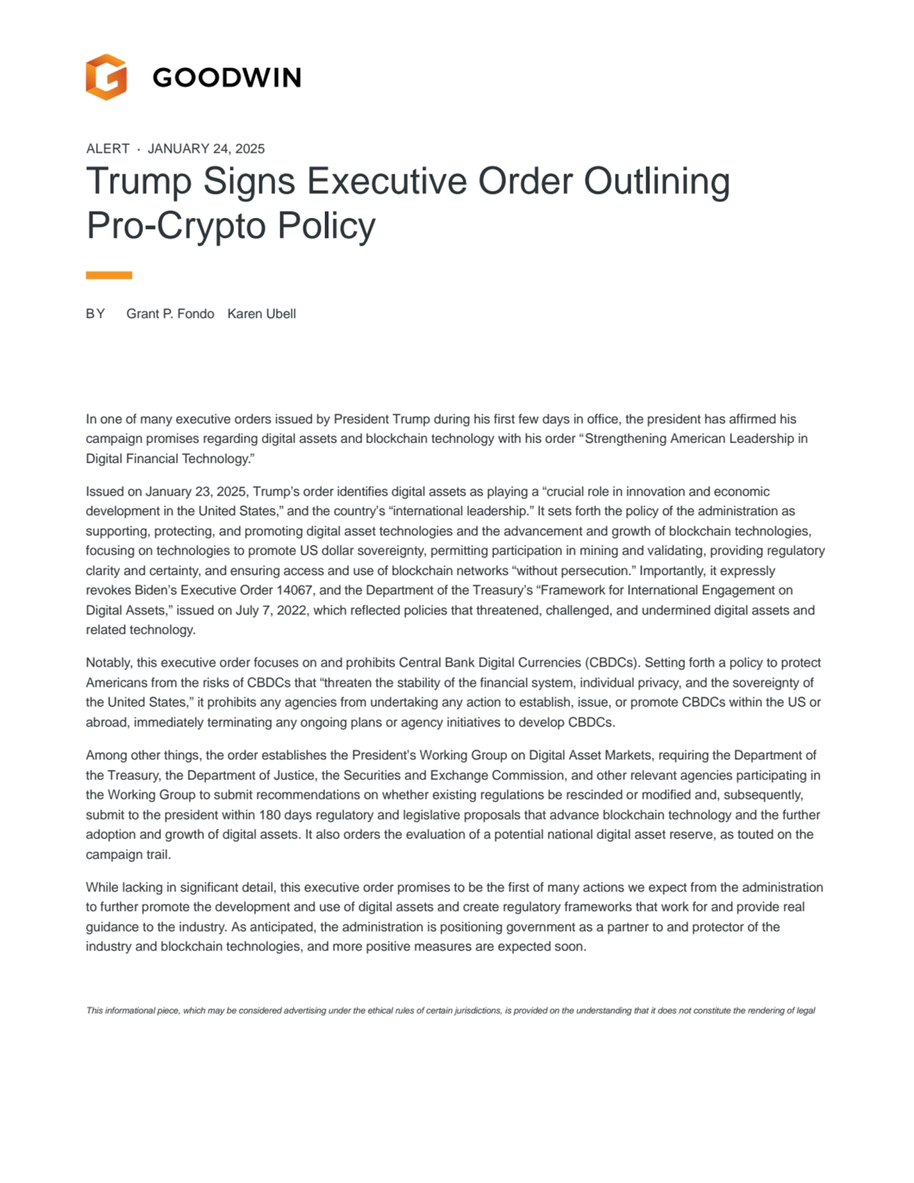 In one of many executive orders issued by President Trump during his first few days in office, the …