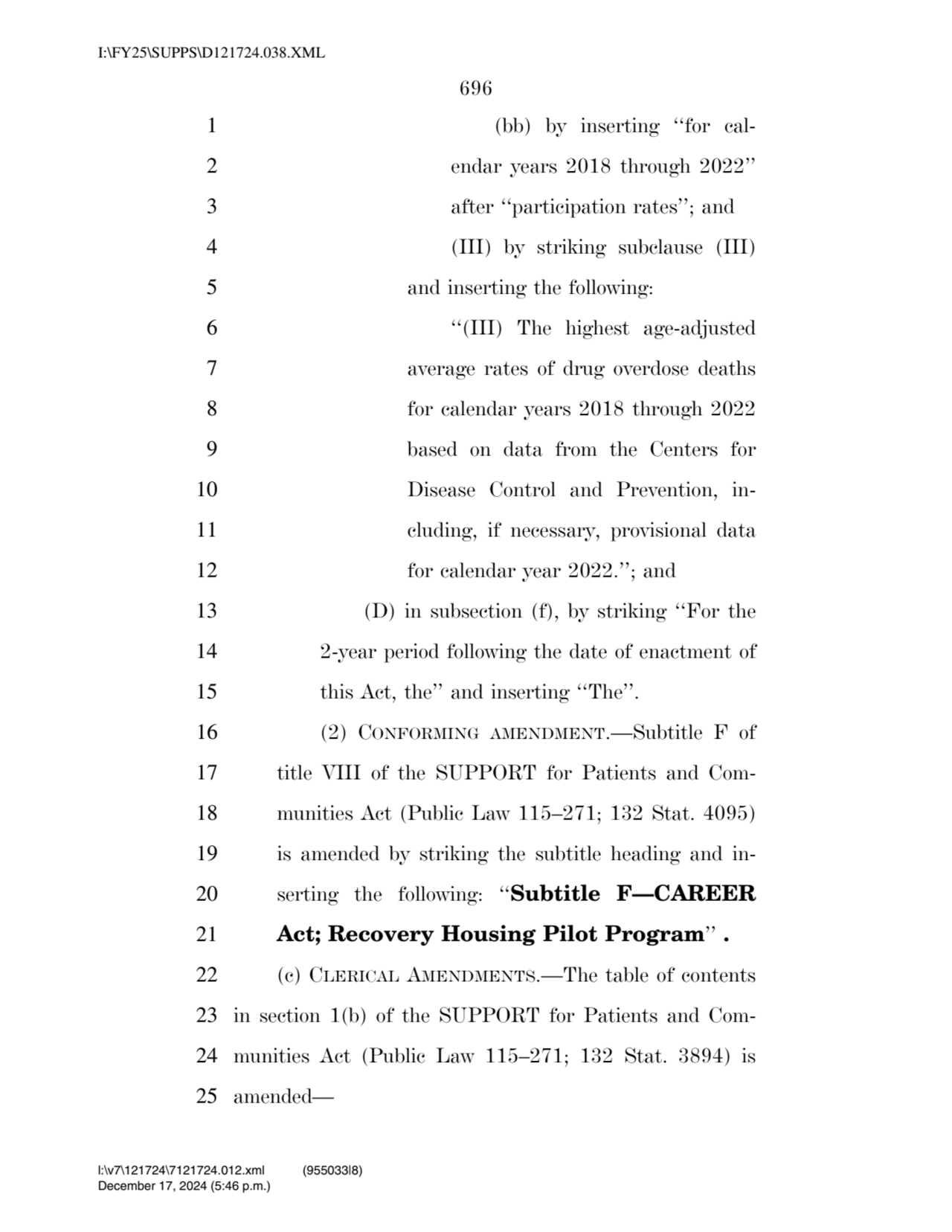 696 
1 (bb) by inserting ‘‘for cal2 endar years 2018 through 2022’’ 
3 after ‘‘participation rat…