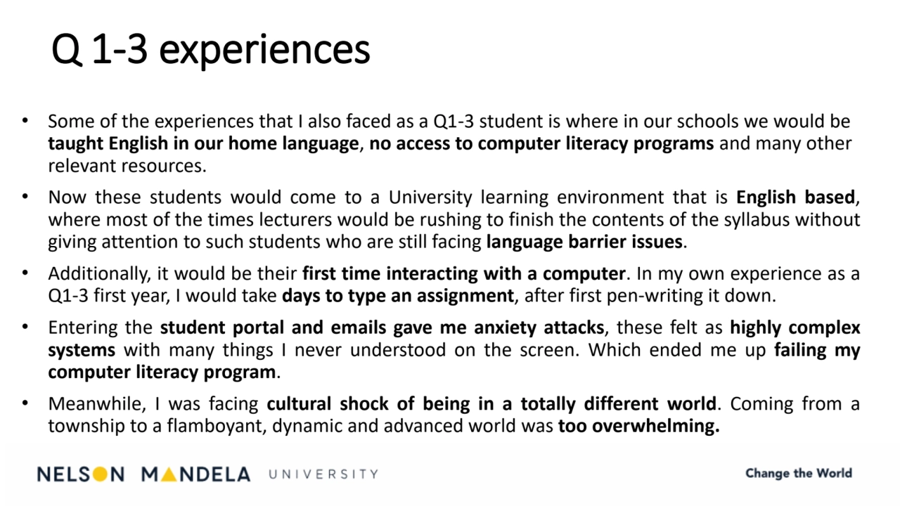 Q 1-3 experiences
• Some of the experiences that I also faced as a Q1-3 student is where in our sc…